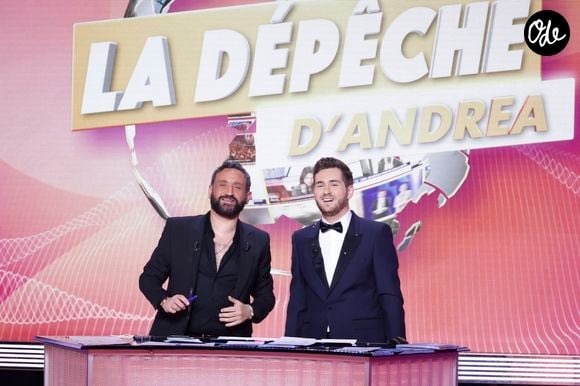 Cyril Hanouna, Andrea Bruche, sur le plateau de l’émission « TPMP » présentée par C.Hanouna et diffusée en direct sur C8, Paris, France, le 26 fevrier 2025. © Jack Tribeca / Bestimage