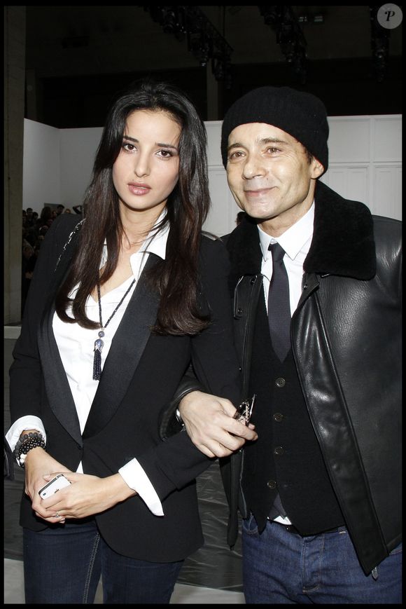 Jean-Luc Delarue et sa compagne Anissa au défilé Dior Homme 2012-2013 à Paris © Bertrand Rindoff Petroff Bestimage
