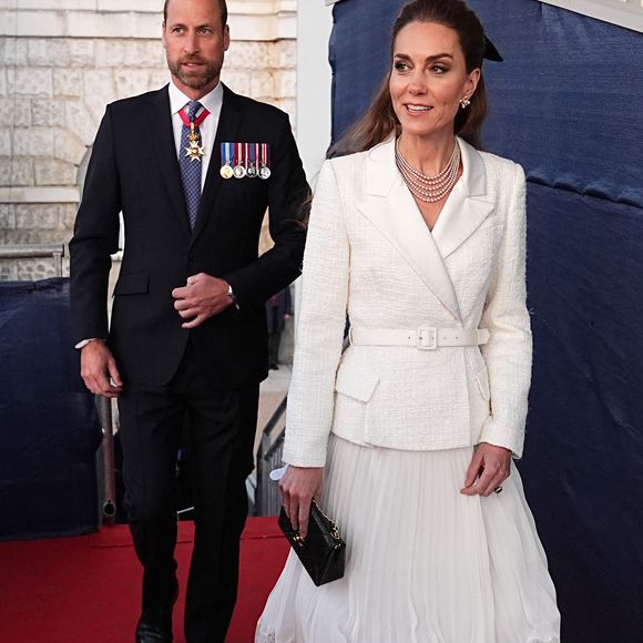 Le prince William, prince de Galles, et Catherine (Kate) Middleton, princesse de Galles - Members of The Royal Family attend a concert to mark the 80th Anniversary of VE Day at Horse Guards Parade, London, UK, on the 8th May 2025.
Picture by Aaron Chown/WPA-Pool