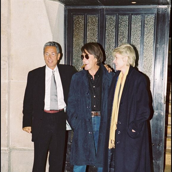 Archives - Jean-Marie Périer, Jacques Dutronc et Françoise Hardy le jour du mariage de Michel Sardou et Anne-Marie Périer à Neuilly en 1999  Agence / Bestimage