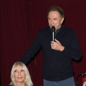 Exclusif - Michel Drucker et sa femme Dany Saval - Projections de deux séances exceptionnelles du film "Signé Furax" en hommage à Marc Simenon au cinéma Mac Mahon à Paris le 27 octobre 2019. © Coadic Guirec/Bestimage