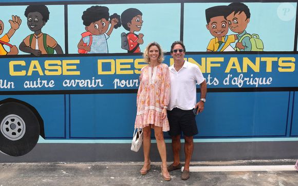 Exclusif - Sylvie Tellier et son mari Laurent Schenten - Madame D.Ouattara, Première Dame de la Côte d'Ivoire, accompagnée de Madame D.Tshisekedi, Première Dame du Congo, a inauguré la Case des Enfants, reconstruite suite aux fonds récoltés lors du Gala 2022 de la Fondation "Children of Africa", à Abidjan. Le 1er mars 2024
© Dominique Jacovides / Bestimage