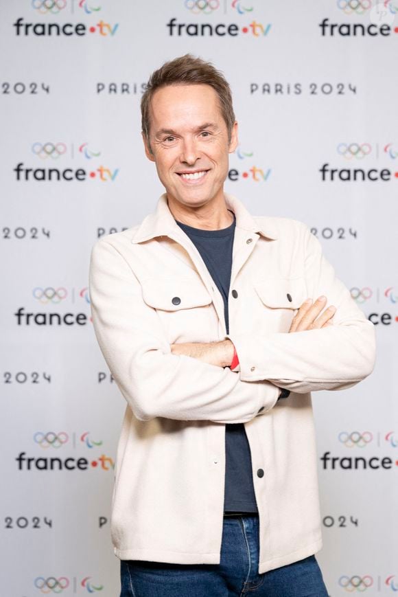Damien Thévenot lors de la présentation des journalistes et chroniqueurs de France Télévisions pour les Jeux Olympiques 2024 au musée de l'Homme à Paris, le 11 juin 2024.
© Pierre Perusseau / Bestimage
