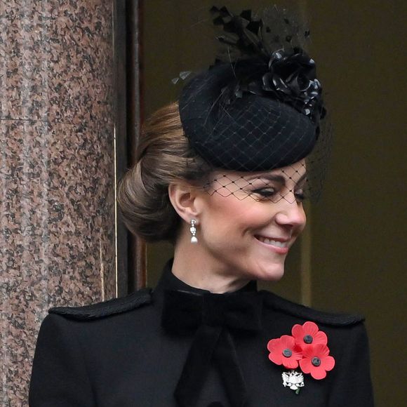 Catherine Kate Middleton, princesse de Galles - La famille royale honore les disparus des deux guerres mondiales lors de la cérémonie Remembrance Sunday (Dimanche du souvenir) au Cénotaphe à Londres le 10 novembre 2024. © Cover Images via ZUMA Press