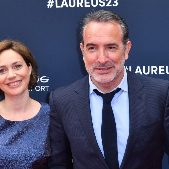 Jean Dujardin et Nathalie Péchalat - Red Carpet de la cérémonie " 2023 Laureus World Sports Awards" à Paris le 8 mai 2023 . 

© Veeren/Bestimage