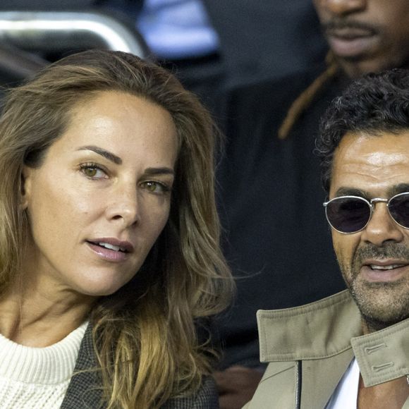 Mélissa Theuriau et son mari Jamel Debbouze - People assistent au match aller de la Ligue des Champions entre le Paris Saint-Germain et la Juventus (2-1) au Parc des Princes à Paris le 6 septembre 2022.