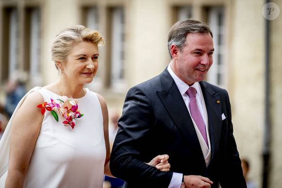Le prince Guillaume (héritier du trône du Grand-Duché de Luxembourg), la comtesse Stéphanie de Lannoy (héritière du trône du Grand-Duché de Luxembourg) assistent à la messe à la cathédrale Notre-Dame de Luxembourg dans le cadre des célébrations de la Fête nationale 2025 et du 25e anniversaire du règne du grand-duc Henri. Luxembourg, 23 juin 2025. © Dana Press / Bestimage