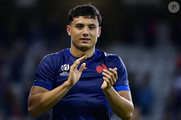 Louis Bielle-Biarrey - Coupe du Monde de Rugby France 2023 du match de Poule A entre la France et l'Uruguay (27-12) au stade Pierre-Mauroy à Lille le 14 septembre 2023.
