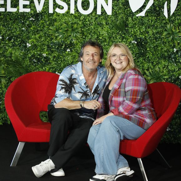 Lola Dubini et Jean-Luc Reichmann au photocall de la série "Leo Mattei, Brigade des mineurs" lors du 62ème Festival de Télévision de Monte-Carlo, à Monaco, le 19 juin 2023. © Denis Guignebourg/BestImage