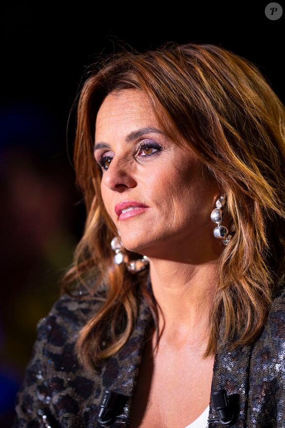 Exclusif - Faustine Bollaert lors de l'enregistrement de l'émission "La Boîte à secrets", présentée par F.Bollaert et diffusée le 26 septembre 2025 sur France 3, dans les studios du Lendit à Saint-Denis, Seine Saint-Denis, France, le 8 septembre 2025. © Pierre Perusseau/Bestimage