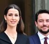 Le fils de Rania de Jordanie et la princesse ont enchaîné les rendez-vous.

Le président français Emmanuel Macron et Brigitte Macron reçoivent son Altesse Royale le prince héritier du royaume de Jordanie, Hussein ben Abdallah, et sa femme, Son Altesse Royale la princesse Rajwa Al Hussein à l'Elysée, le 8 octobre 2025. Le futur couple royal de Jordanie effectue sa première visite officielle en France, dans le cadre d'une tournée européenne. © Christian Liewig / Bestimage