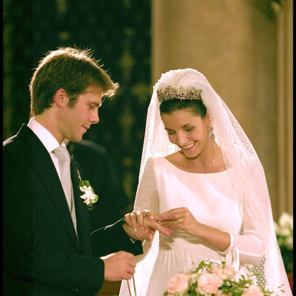 Mariage du prince Emmanuel-Philibert de Savoie et de Clotilde Courau le 25 septembre 2003 à la basilique Sainte-Marie des Anges à Rome  AGENCE / BESTIMAGE