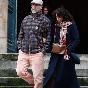 Eric Cantona et sa femme Rachida Brakni - Sorties des obsèques de Niels Arestrup à l'Église Saint-Roch à Paris. Le 10 décembre 2024
© Christophe Clovis / Bestimage