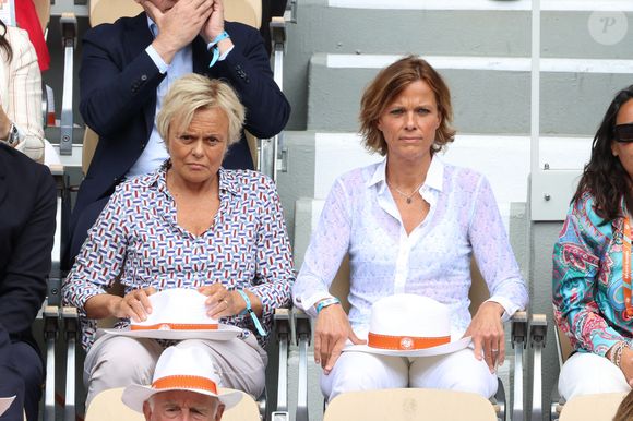 Muriel Robin, Anne Le Nen en tribunes lors de la finale masculine de Roland Garros le 09 juin 2024 à Paris, France. Photo by Nasser Berzane/ABACAPRESS.COM