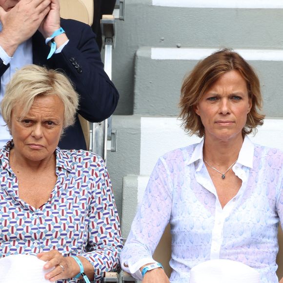 Muriel Robin, Anne Le Nen en tribunes lors de la finale masculine de Roland Garros le 09 juin 2024 à Paris, France. Photo by Nasser Berzane/ABACAPRESS.COM
