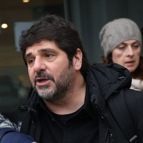 Exclusif - Patrick Fiori à la sortie des studios de RTL à Neuilly-sur-Seine, France, le 12 février 2025. © Bestimage