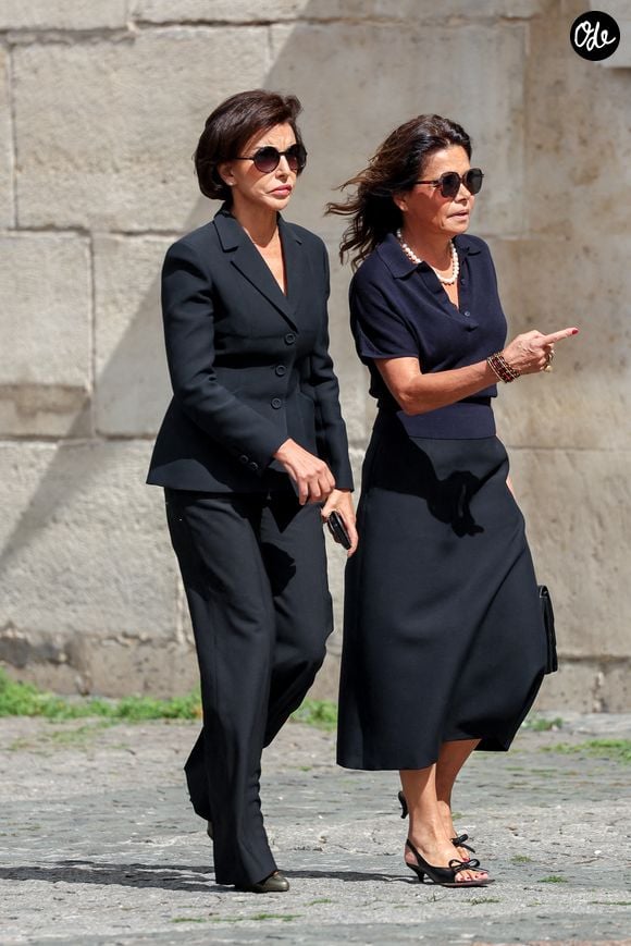 Rachida Dati, Sophie Douzal - Arrivées aux obsèques de Mathilde Favier en l'église Saint-Sulpice à Paris le 31 aout 2026. © Dominique Jacovides-Cyril Moreau/Bestimage