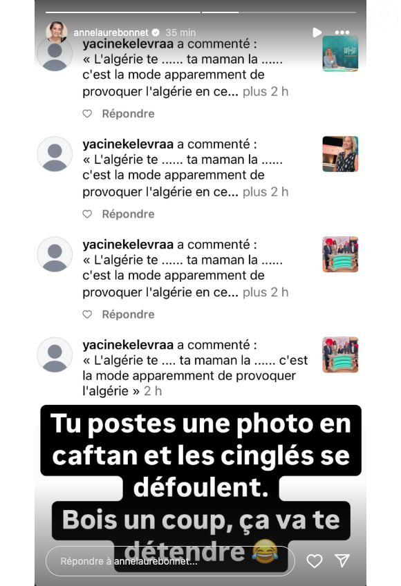 Sur Instagram, la journaliste a reçu des insultes de la part d'anonymes