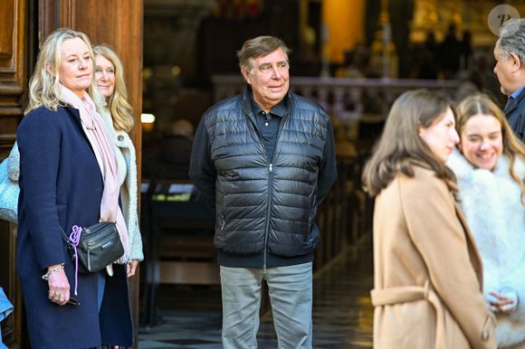 Jean-Pierre Foucault aux obsèques d'Evelyne Leclercq en la cathédrale Sainte-Réparate de Nice, France, le 13 janvier 2026. © Bruno Bebert/Bestimage