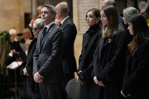 Marina Ricolfi Doria, Le prince Emmanuel-Philibert de Savoie, La princesse Clotilde Courau de Savoie, La princesse Vittoria de Savoie, La princesse Luisa de Savoie - La cérémonie funéraire de Victor Emmanuel de Savoie, fils du dernier roi d'Italie, en la cathédrale Saint-Jean-Baptiste de Turin, le 10 février 2024.