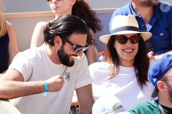 Adrien Galo. Sofia Essaïdi en tribunes lors des Internationaux de France de tennis de Roland Garros 2023 à Paris, France, le 3 juin 2023. © Cyril Moreau/Bestimage