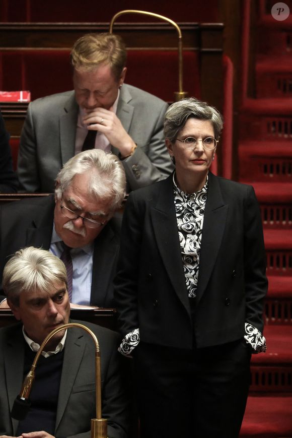 Sandrine Rousseau, députée EELV - Séance de questions au gouvernement à l'assemblée nationale, Paris, le 31 octobre 2023  © Stéphane Lemouton / Bestimage