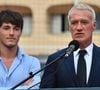 Dylan et son père Didier Deschamps durant l'inauguration du Stade de football Didier Deschamps à Cap d'Ail le 12 septembre 2018. © Bruno Bebert / Bestimage