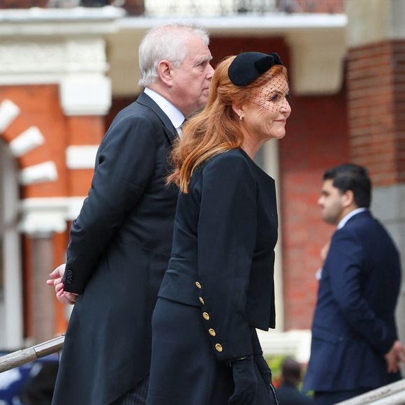 Le prince Andrew arrive à la messe de Requiem de la duchesse de Kent, à la cathédrale de Westminster, dans le centre de Londres. Photo by GOFF  / BESTIMAGE