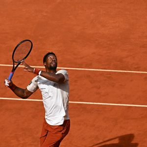 Gaël Monfils lors de son premier tour et dernier match à l'Open de tennis Mutua Madrid à Madrid, Espagne, le 23 avril 2026. Photo Corinne Dubreuil/Abaca