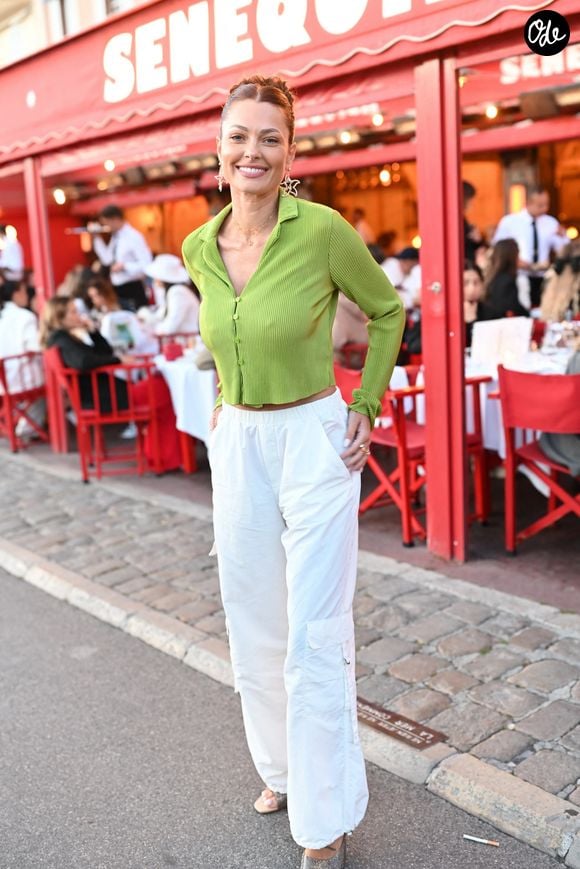 Caroline Receveur lors d'une réception au Senequier après le défilé Etam Croisière 2023 à Saint-Tropez, le 11 mai 2023.

© Rachid Bellak / Bestimage