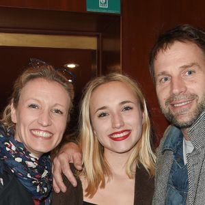 Alexandra Lamy, Chloé Jouannet et son père Thomas Jouannet - Représentation de la pièce "Les Monologues du Vagin" au théâtre le Comédia à Paris. © Guirec Coadic/Bestimage