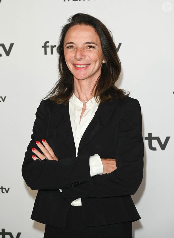 Maryse Burgot au photocall pour la conférence de presse de rentrée de France TV à la Grande Halle de la Villette à Paris, France, le 6 juillet 2022. © Coadic Guirec/Bestimage