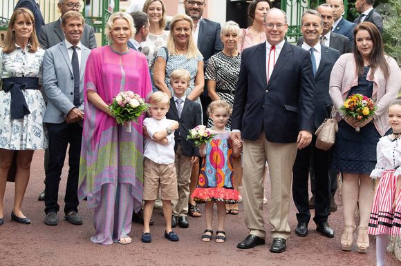 La princesse Charlène de Monaco, le prince Jacques de Monaco, le prince Albert II de Monaco et la princesse Gabriella de Monaco assistent au pique-nique annuel de Monaco, le 6 septembre 2019 à Monaco. Photo David Niviere/ABACAPRESS.COM