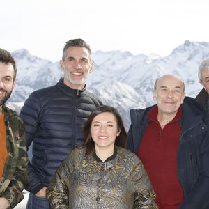 Laurent Ournac, Patrick Guérineau, Candiie,  Patrick Paroux, Thierry Heckendorn  de Camping Paradis - Photocall lors du 22ème Festival des créations télévisuelles de Luchon. Le 8 février 2020
© Christophe Aubert via Bestimage