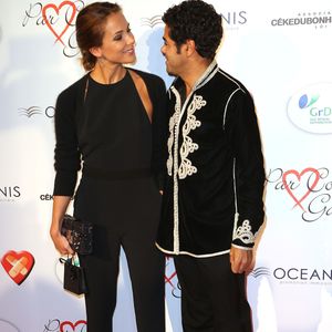 Mélissa Theuriau et son mari Jamel Debbouze - Personnalités au gala "Par Coeur" pour les 10 ans de l'association "Cekedubonheur" au pavillon d'Armenonville à Paris. Le 24 septembre 2015