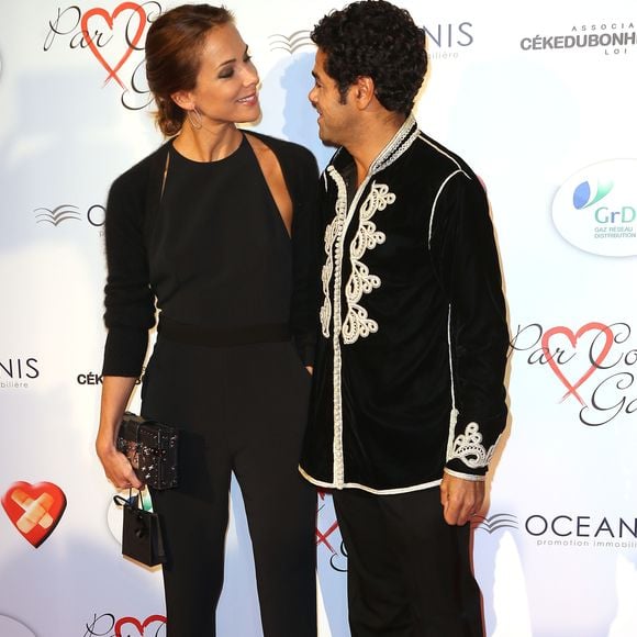 Mélissa Theuriau et son mari Jamel Debbouze - Personnalités au gala "Par Coeur" pour les 10 ans de l'association "Cekedubonheur" au pavillon d'Armenonville à Paris. Le 24 septembre 2015