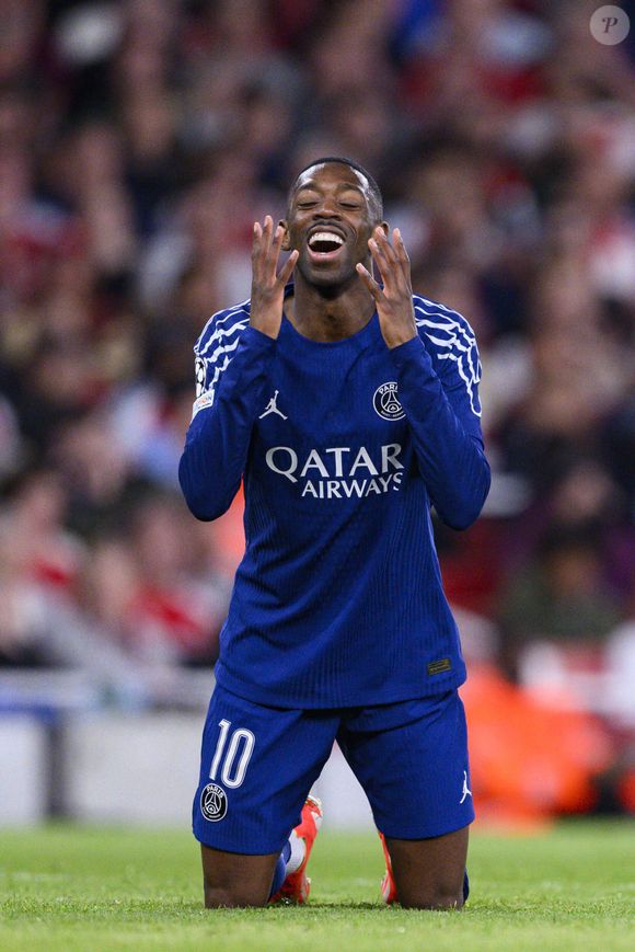 Ousmane Dembélé - Match de demi-finale aller de la Ligue Des Champions 2024-2025 (LDC) "Arsenal - PSG (Paris Saint-Germain) (0-1)" à l'Emirates Stadium de Londres. (Photo by Richard Callis/Sports Press Photo/ PsnewZ / Bestimage)