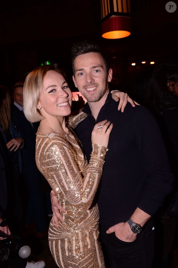 Emmanuelle Berne et son fiancé Chris Buncombe lors du cocktail de lancement de la tournée "Entre Nous" by D'pendanse,  au Buddha-Bar à Paris, France, le 28 janvier 2020. © Rachid Bellak/Bestimage