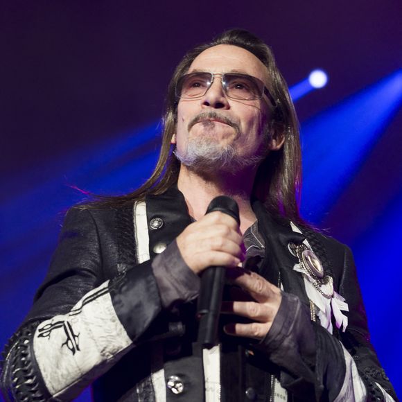 Florent Pagny se produit lors d'un concert à Forest National à Bruxelles, Belgique, le 23 octobre 2014. Photo par Jean-Marc Quinet/Reporters/ABACAPRESS.COM