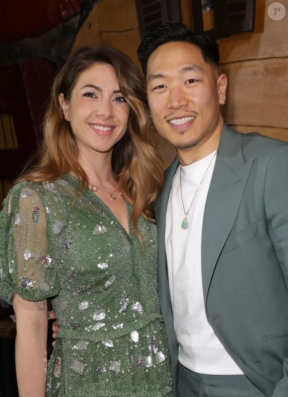 Marine Khouvilay et son mari Frédéric Khouvilay - Célébrités au défilé Christophe Guillarmé "Collection Prêt-à-Porter Automne/Hiver 2025-2026" lors de la Fashion Week au Balajo à Paris le 5 mars 2025. © Coadic Guirec/Bestimage