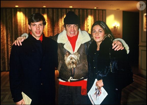 Jean-Paul Belmondo et ses enfants Paul et Florence (Archives). BERTRAND RINDOFF PETROFF / BESTIMAGE