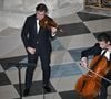 Leur concert récent pour la réouverture de Notre-Dame de Paris a encore une fois illustré leur complémentarité...

Le violoniste français Renaud Capucon et son frère le violoncelliste français Gautier Capucon lors de la cérémonie officielle de réouverture de la cathédrale Notre-Dame de Paris, France, le 7 décembre 2024, après plus de cinq ans de travaux de reconstruction suite à l'incendie d'avril 2019. Eliot Blondet/Pool/Bestimage