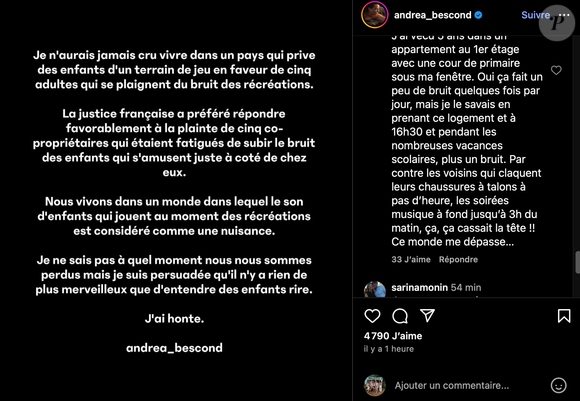Capture Post Instagram Andrea Bescond