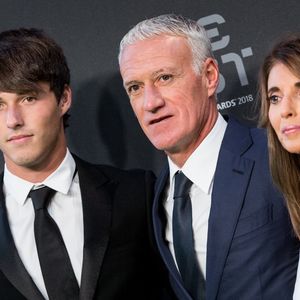 Didier Deschamps, sa femme Claude et leur fils Dylan - Les célébrités arrivent à la cérémonie des Trophées Fifa 2018 au Royal Festival Hall à Londres, Royaume Uni, le 25 septembre 2018. © Cyril Moreau/Bestimage