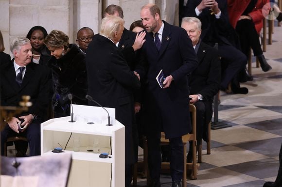 Le roi Philippe de Belgique, La grande-duchesse Maria Teresa de Luxembourg, Le grand-duc Henri de Luxembourg, Donald Trump salue le prince William, prince de Galles, - Cérémonie de réouverture de la cathédrale Notre-Dame de Paris, le 7 décembre 2024. © Dominique Jacovides / Bestimage