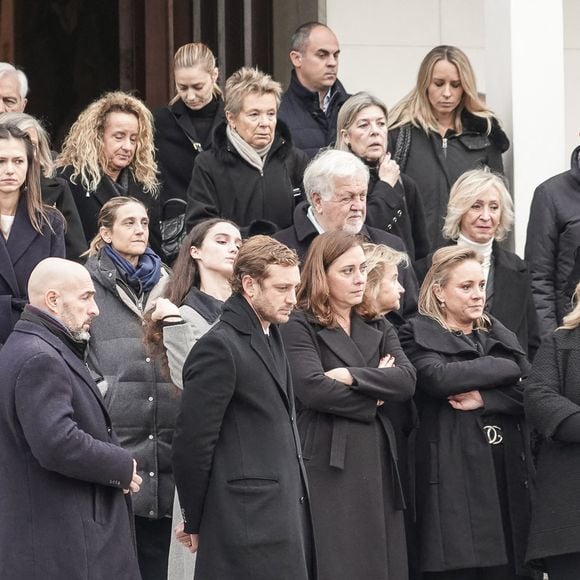 Pierre Casiraghi, Beatrice Borromeo, la princesse Caroline de Hanovre et Charlotte Casiraghi - Obsèques de Fernanda Biffi Casiraghi (99 ans), mère de Stefano Casiraghi, à Fino Mornasco, Italie, le 9 décembre 2024. © Emanuele Roberto De Carli/IPA via ZUMA Press/Bestimage