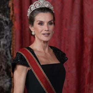 Le roi Felipe VI et la reine Letizia d'Espagne, accueillent Frank-Walter Steinmeier (Président fédéral de l'Allemagne) et sa femme Elke Budenbender pour un dîner de gala en leur honneur au palais royal à Madrid. Photo par LALO YASKY / BESTIMAGE