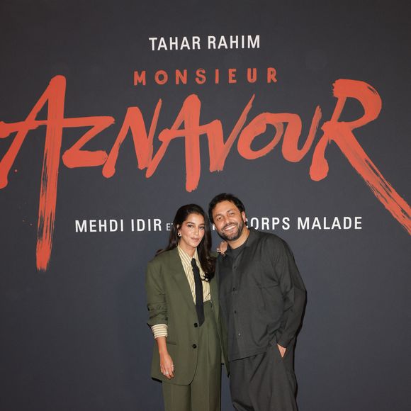 Leïla Bekhti et Jean-Rachid Kallouche (producteur) lors de l'avant-première du film "Monsieur Aznavour"  au cinéma Le Grand Rex à Paris le 22 octobre 2024. © Coadic Guirec / Bestimage