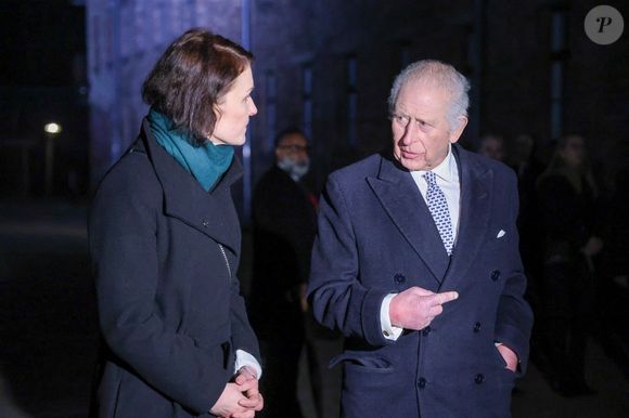 Le roi Charles III d'Angleterre visite le musée national d'Auschwitz-Birkenau à Oswiecim, en Pologne, dans le cadre des commémorations de la libération du camp de concentration d'Auschwitz-Birkenau.