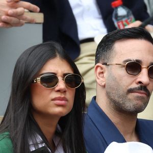 Adil Rami, Louana Franco en tribune lors des Internationaux de France 2025 à Roland Garros le 01 juin 2025 à Paris, France. Photo by Nasser Berzane/ABACAPRESS.COM
